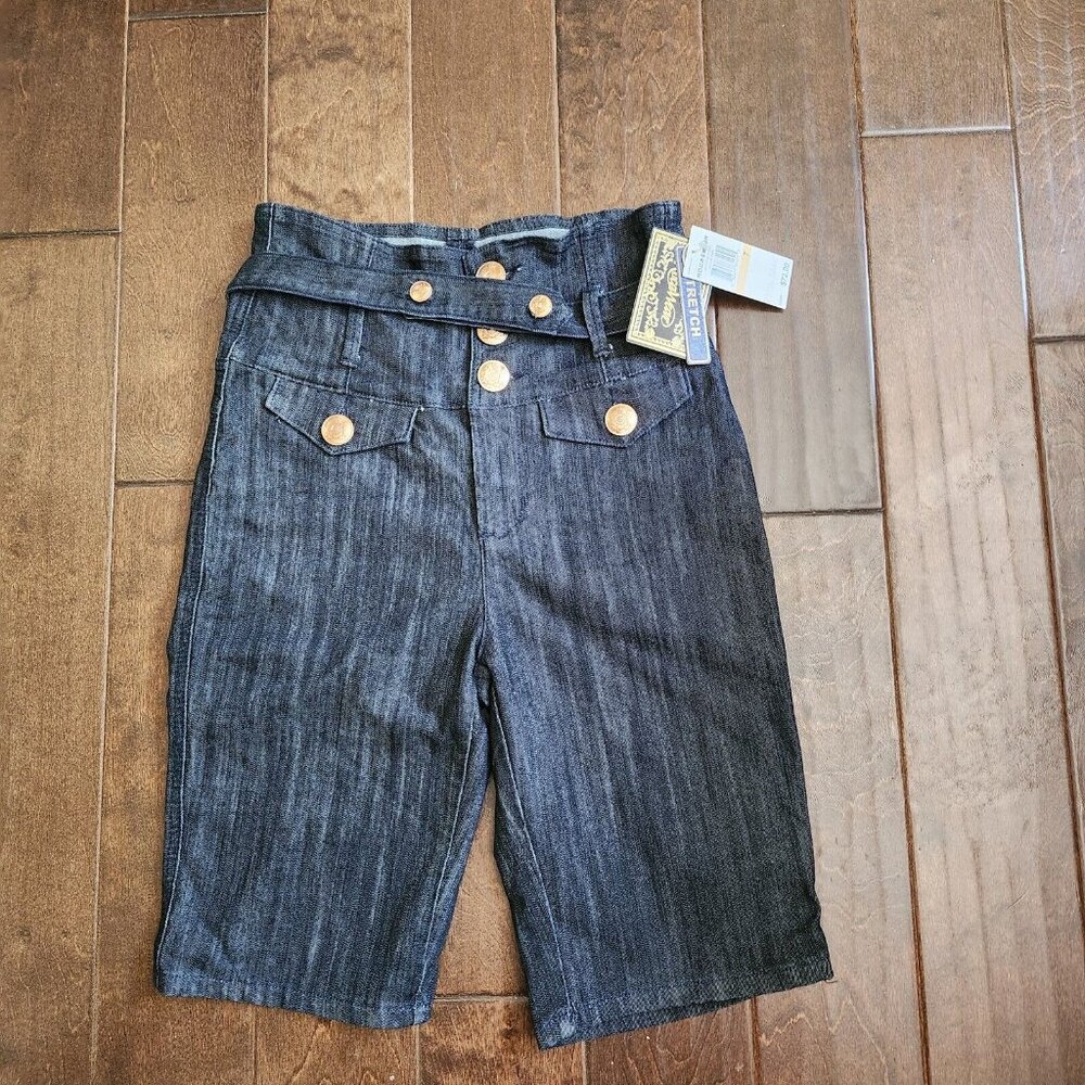 Vintage Rocawear Women's Heathered Button Belt Strap Denim Shorts - NWT - Size 7